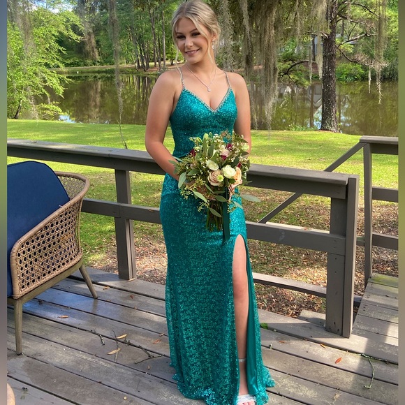 Active USA | Dresses | Emeralddark Green Prom Dress With Beaded Straps And A Slit In The Leg | Poshmark Active USA | Dresses | Emeralddark Green Prom Dress With Beaded Straps And A Slit In The Leg | Poshmark
